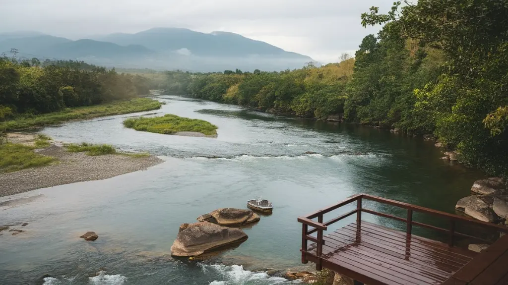 Checklist graphic for planning a rafting adventure on Rio Sarapiqui, featuring essential gear and safety equipment.