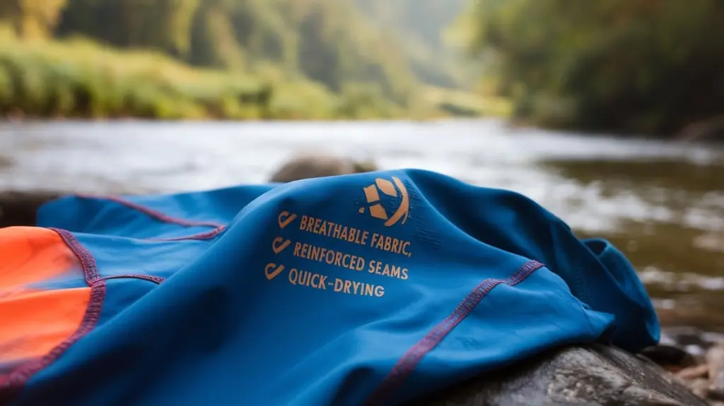 Infographic showing an essential layering system for rafting shirts, including base, insulation, and outer layers.