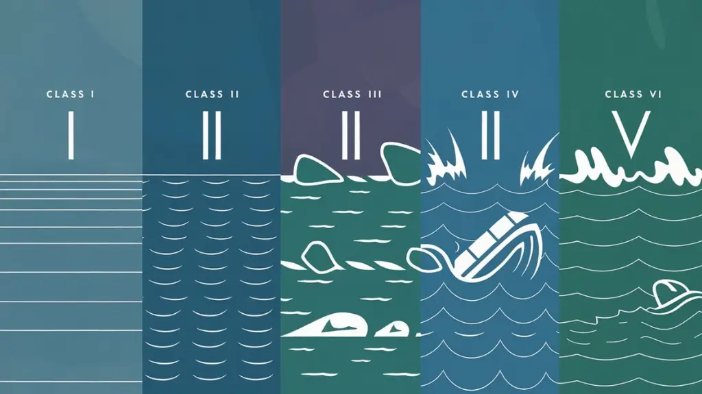 Understanding river rapid classes I-V - A visual guide to water levels for safe rafting