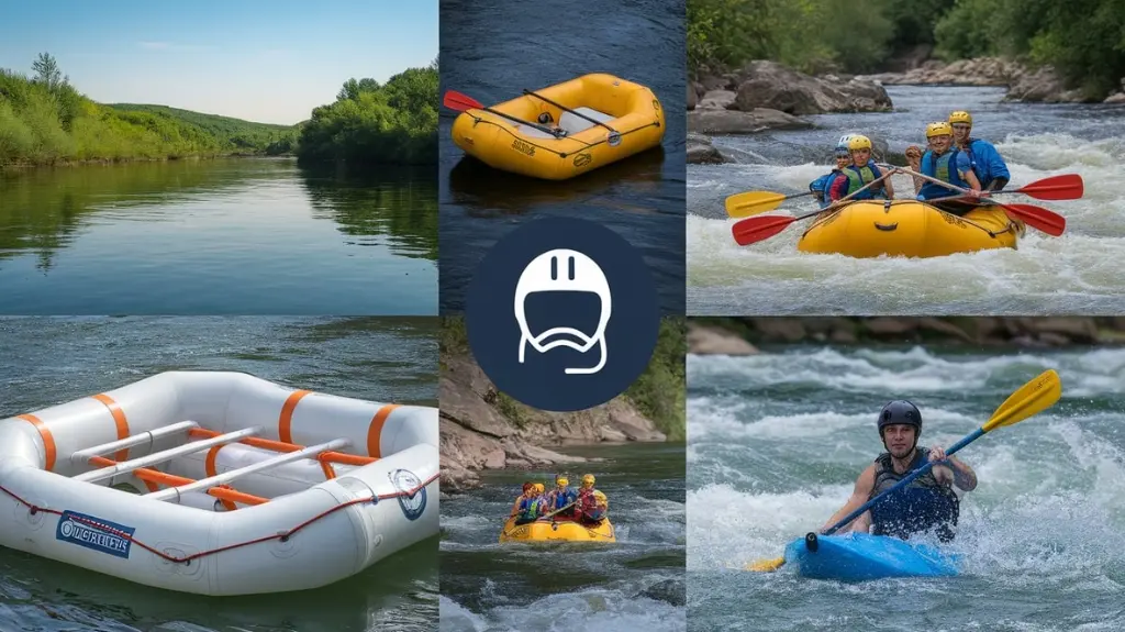 Infographic showing different rafting experiences on the Ocoee River, from family-friendly trips to challenging rapids for experts.