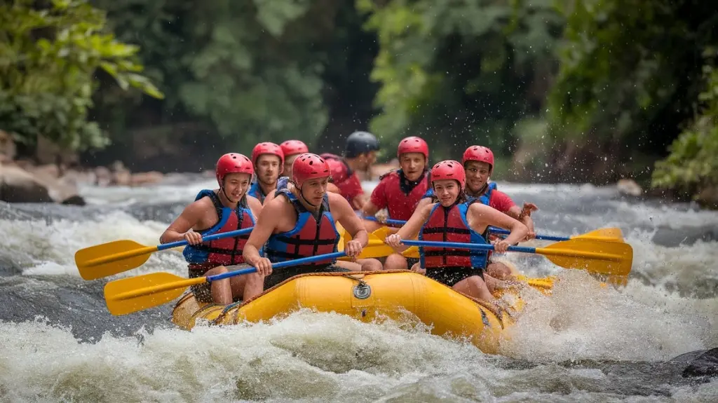 Infographic comparing various rafting options on the Rio Sarapiqui, highlighting guided tours and family-friendly adventures.