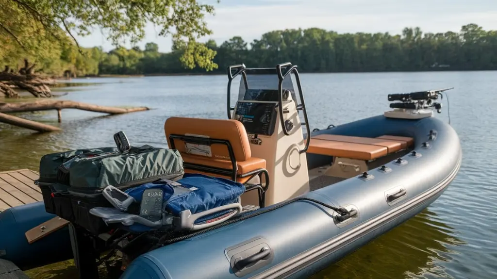 Must-have accessories for inflatable boat trips like waterproof bags and GPS.