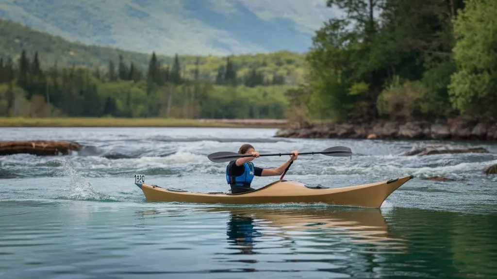 Display of customizable kayak accessories like rod holders and fish finders, enhancing the fishing experience.