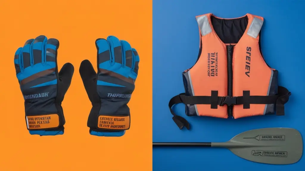 Comparison of canoeing gloves and other rafting gear, illustrating their unique benefits and features for a complete rafting experience.