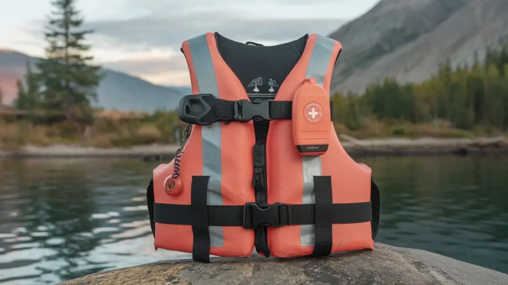 Overview of safety features and accessories for rafting life vests, emphasizing their importance.