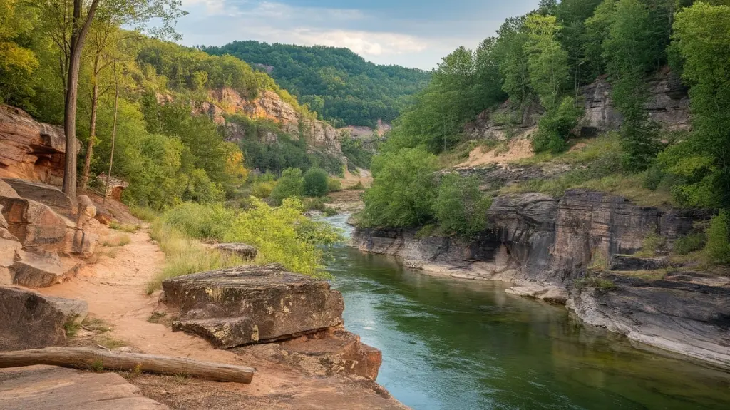 Scenic view of the Ocoee River corridor, featuring hiking trails, viewpoints, and outdoor activities beyond whitewater rafting.