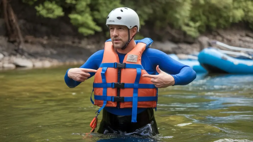 Rafting guide demonstrating safety procedures for Ocoee River rafting