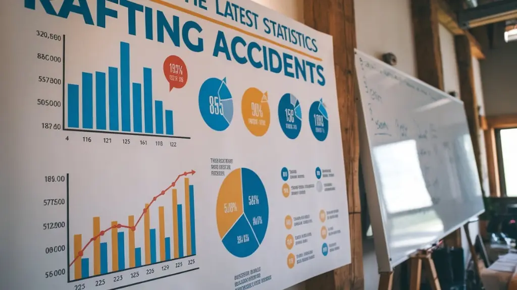 Infographic displaying statistics on rafting accidents and safety trends over the years.