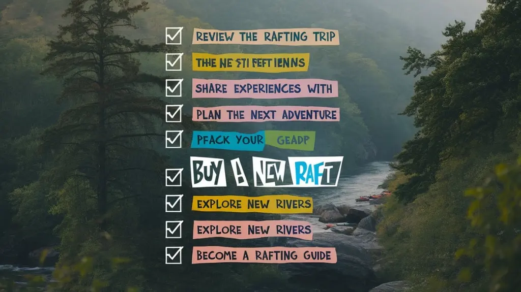 The adventure doesn't end here - Final checks and planning your next rafting trip