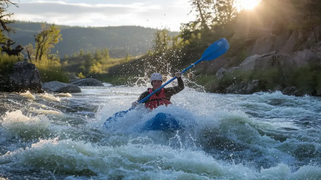 Rafter paddling through whitewater in Boone, NC, showcasing the thrills of rafting.