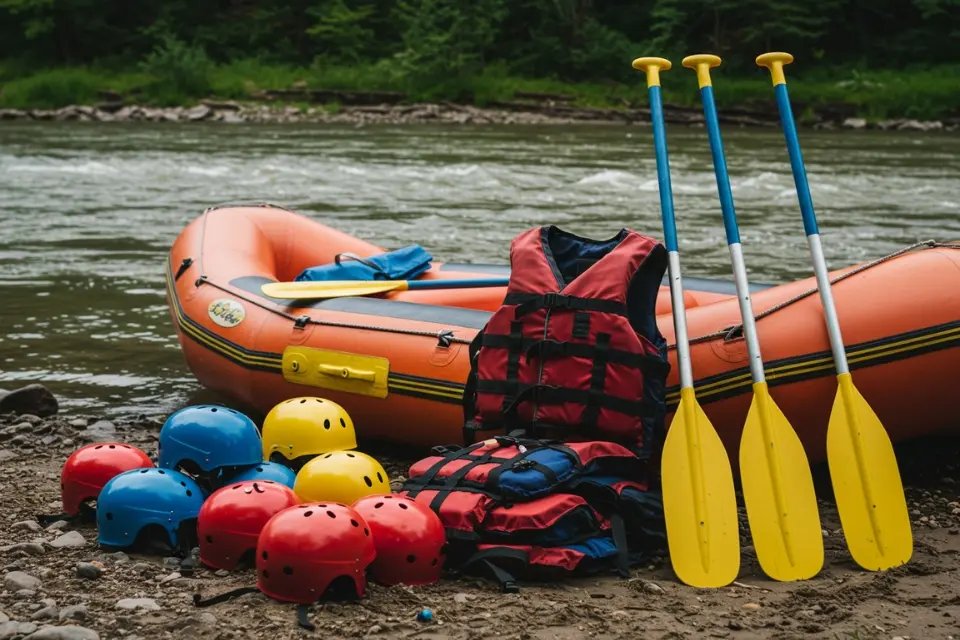 Essential safety gear for Ocoee River rafting: helmets, life jackets, and paddles