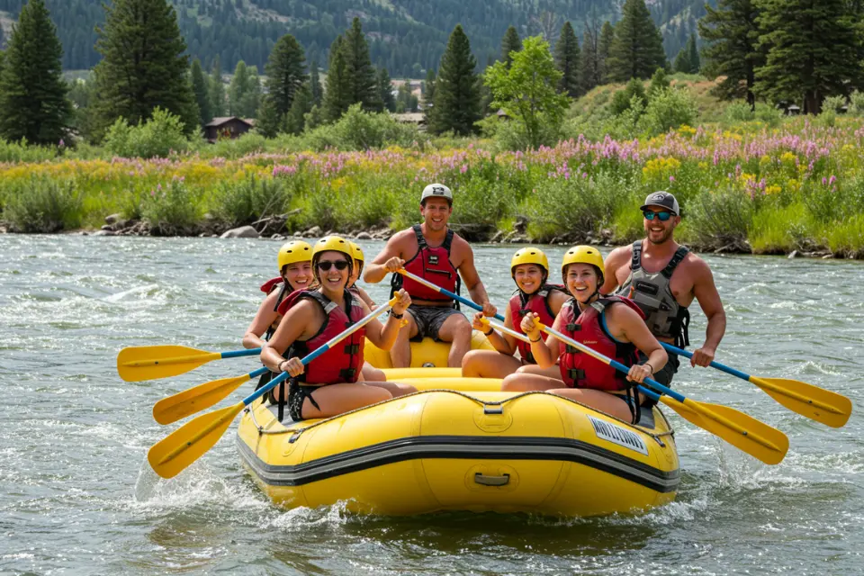 Beginners enjoying a half-day rafting adventure in Glenwood Springs