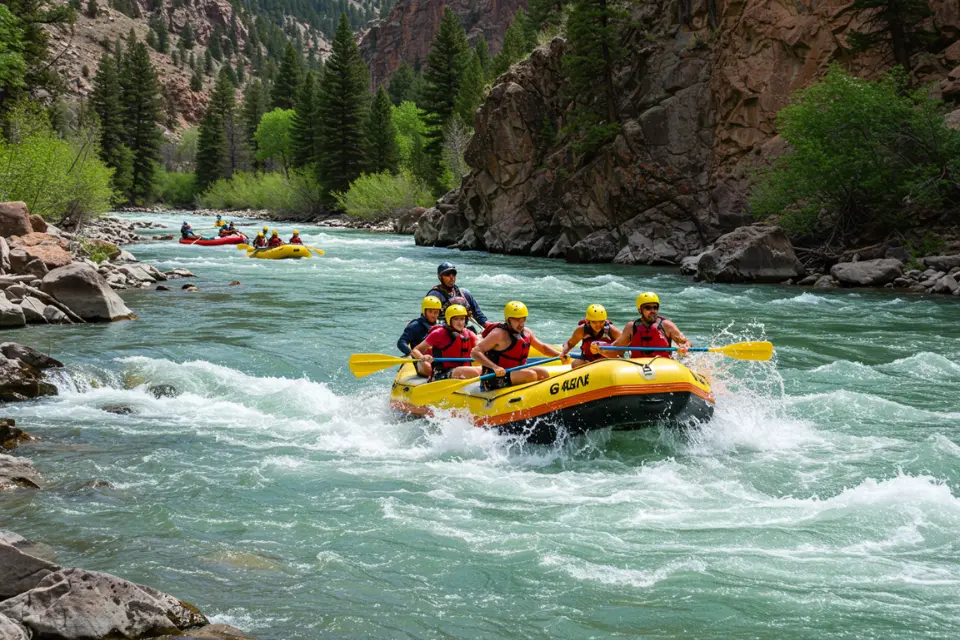 Experienced rafters on a full-day trip in Glenwood Canyon