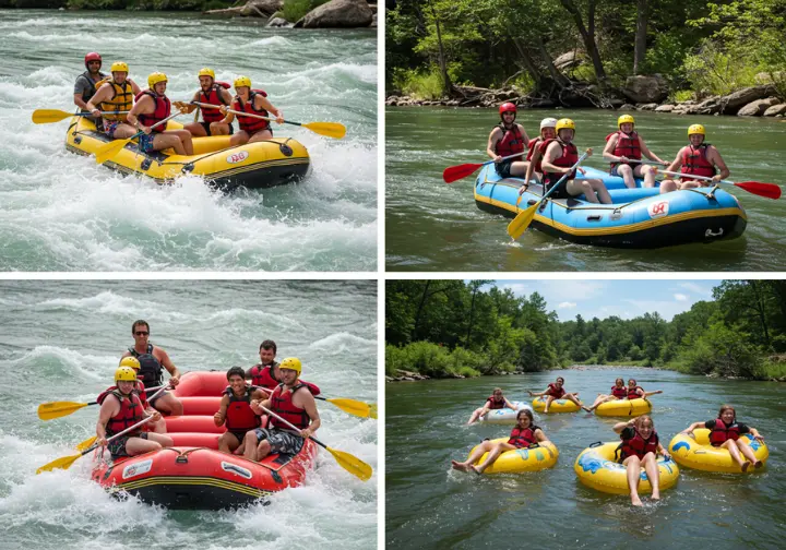 Different rafting options in Leavenworth, including whitewater, family floats, and river tubing.