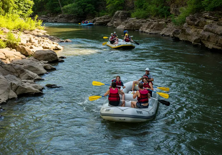 Family, intermediate, and advanced rafters on Chattanooga rivers