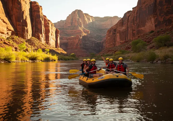 Group starting their rafting journey in Grand Junction, showcasing the beginning of a river adventure.
