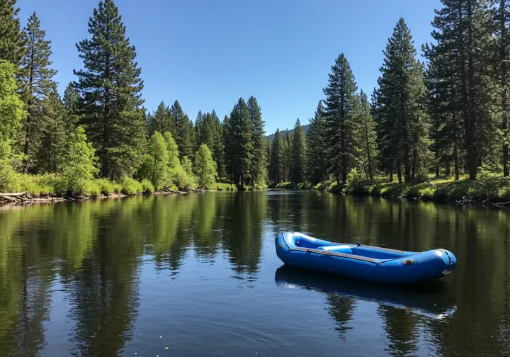 Overview of river rafting on Lake Tahoe, showcasing calm waters ideal for beginners and families.