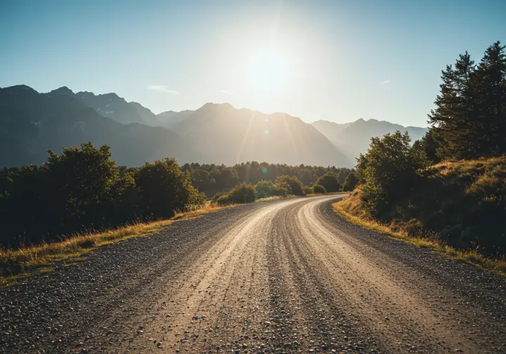 Mountain gravel road in Ouray.