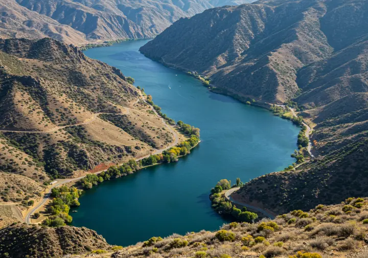 Scenic overview of the Kern River, highlighting its natural beauty and course through the landscape.