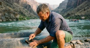 7 Steps to a Hypalon Raft Repair That Actually Holds Boater patching a Hypalon raft tube on a gravel river bar at golden hour