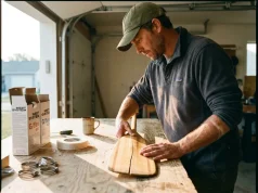 Is Your Raft Paddle Worth Repairing? Here’s How Rafter inspecting a cracked raft paddle blade on a garage workbench before repair