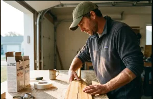 Is Your Raft Paddle Worth Repairing? Here’s How Rafter inspecting a cracked raft paddle blade on a garage workbench before repair