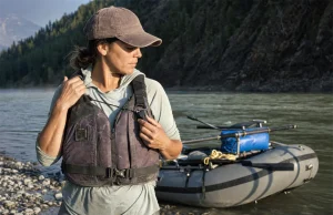 Why the Loudest River Safety Whistle Isn’t the Best River safety whistle clipped high on a rafter's PFD shoulder strap at a cold spring put-in