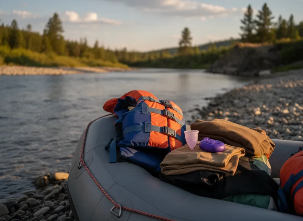 An athletic woman demonstrates a powerful and technically proficient paddle stroke, using her core and torso for leverage while rafting.