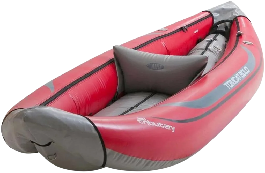 AIRE Tributary Tomcat Solo self-bailing inflatable kayak for rivers