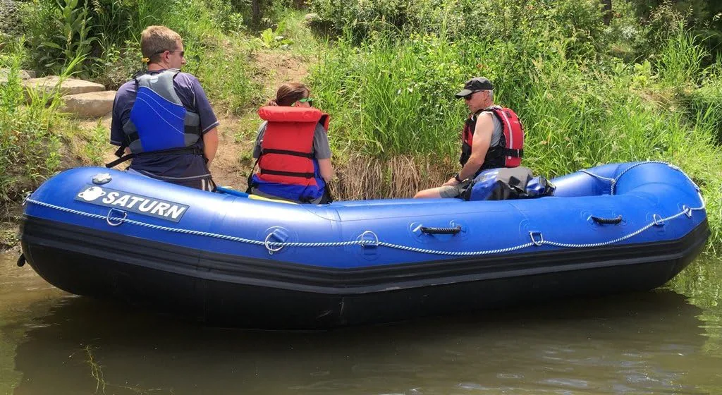 Saturn 13 ft whitewater raft, the do-everything paddle or oar boat