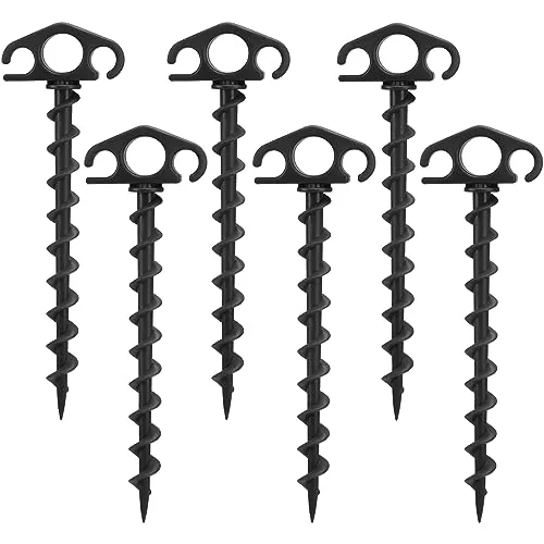 COBARYEN screw-in spiral sand stakes for anchoring a tent on a river sandbar