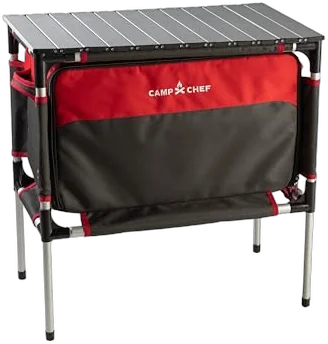 Camp Chef Sherpa Camp Table and Organizer with four-compartment removable bag for river kitchens