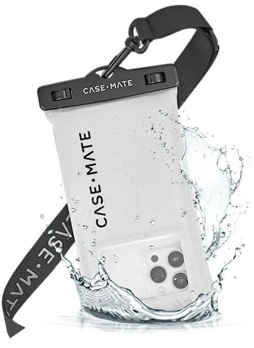 Case-Mate IP68 waterproof floating phone pouch with crossbody lanyard for river use