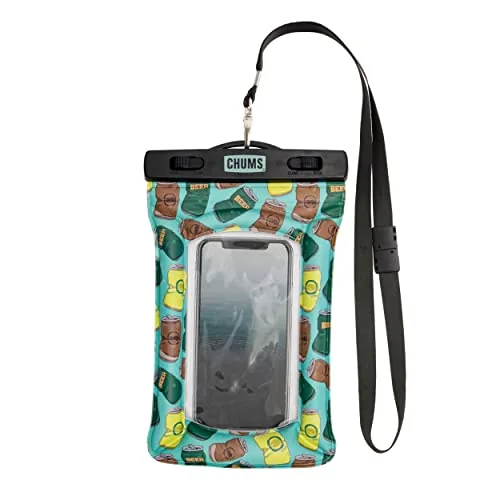 Chums floating phone case with lanyard clipped for river day trips