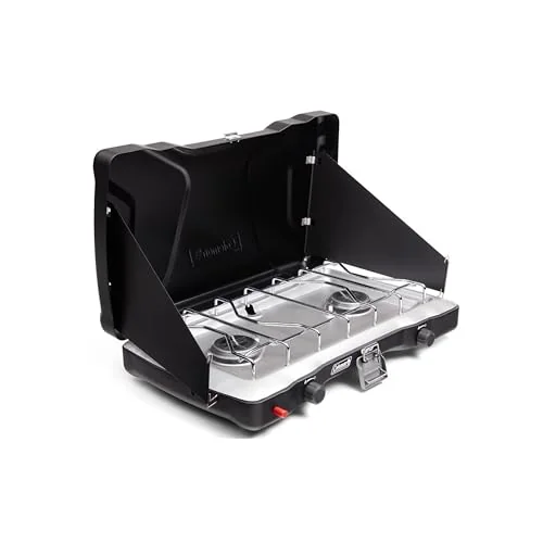 Coleman Triton+ two-burner propane camping stove for a first multi-day river trip