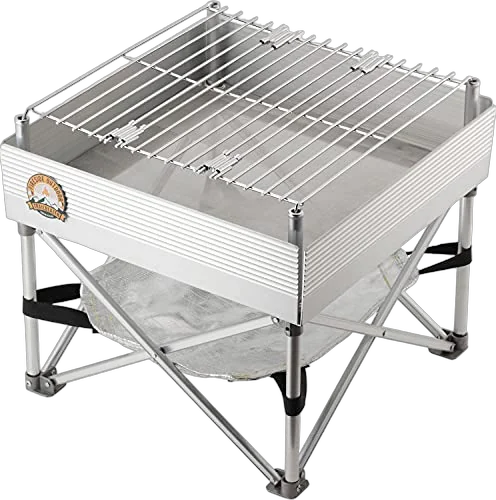 Fireside Outdoor Trailblazer Pop-Up Fire Pit 12 inch x 12 inch packed small for a self-support river trip