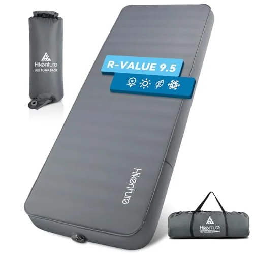 Hikenture 4 inch self-inflating insulated sleeping pad for cold sand river camping