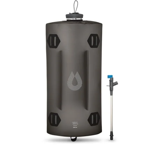 HydraPak Seeker 10 liter collapsible water storage that folds flat when empty