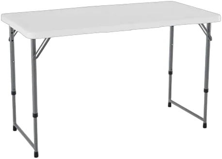 Lifetime 4 foot fold in half adjustable folding table with HDPE top for raft frame use