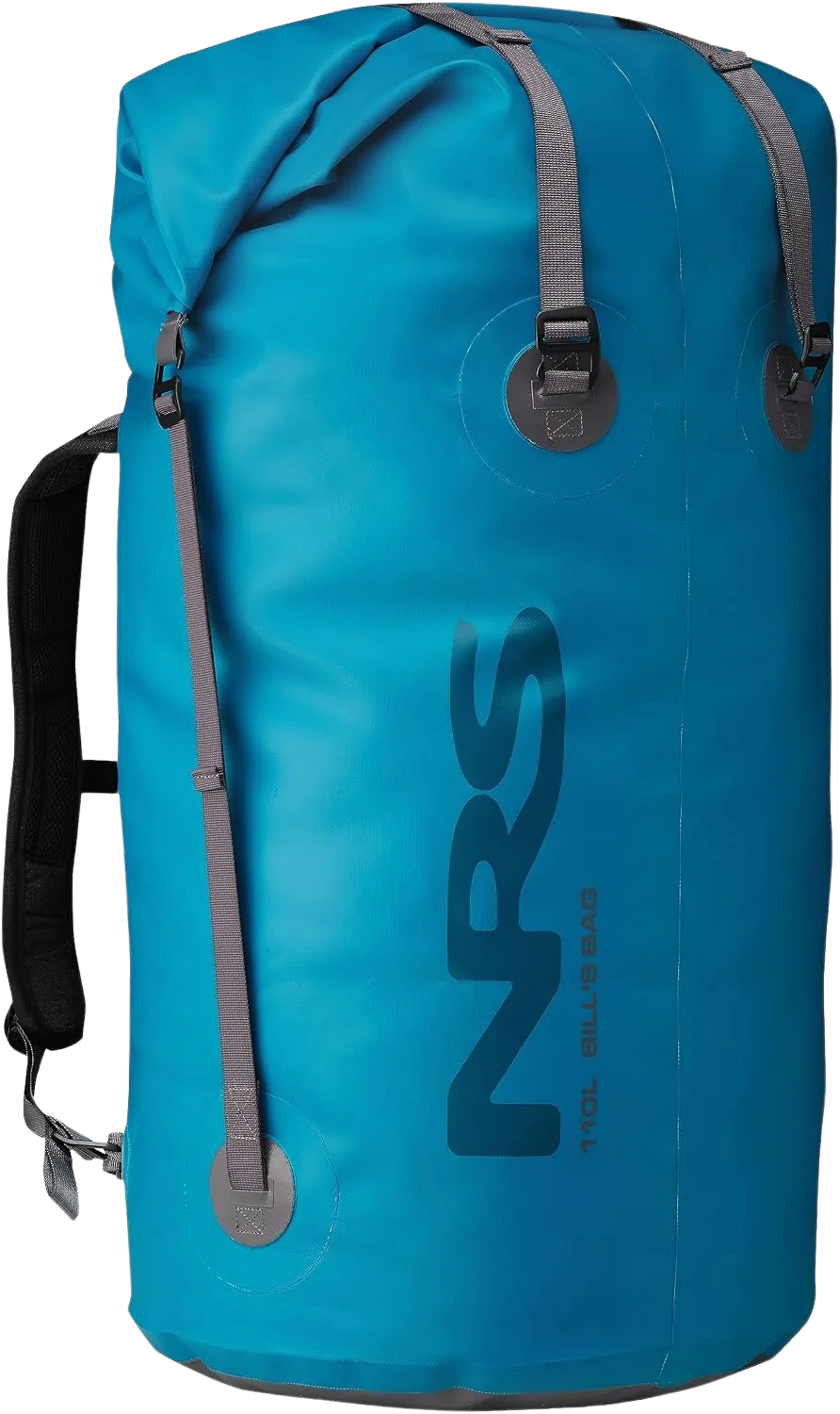 NRS Bill's Bag 110L roll-top camp dry bag with frame rigging D-rings
