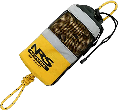 NRS Pro Compact Rescue Throw Bag with reflective tape for kayak and raft carry