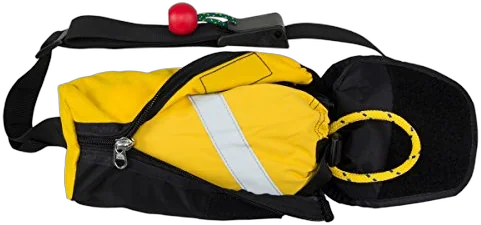 NRS Pro Guardian Wedge Waist Throw Bag worn on a rescue belt for whitewater