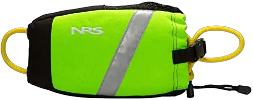 NRS Wedge Rescue Throw Bag in high-visibility green for whitewater rescue