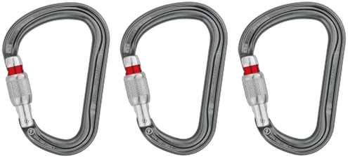 Petzl William locking carabiner three-pack for a river rescue kit