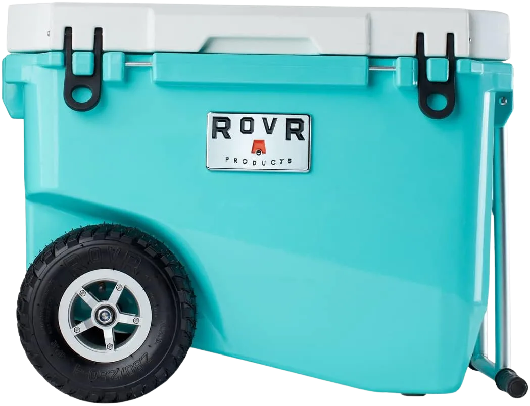 Rovr RollR 60 wheeled rotomolded cooler for loading a raft solo