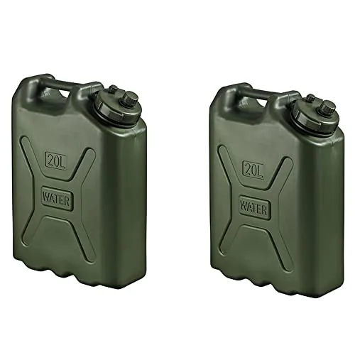 Scepter two pack of portable military style 5 gallon green water containers for a small river trip