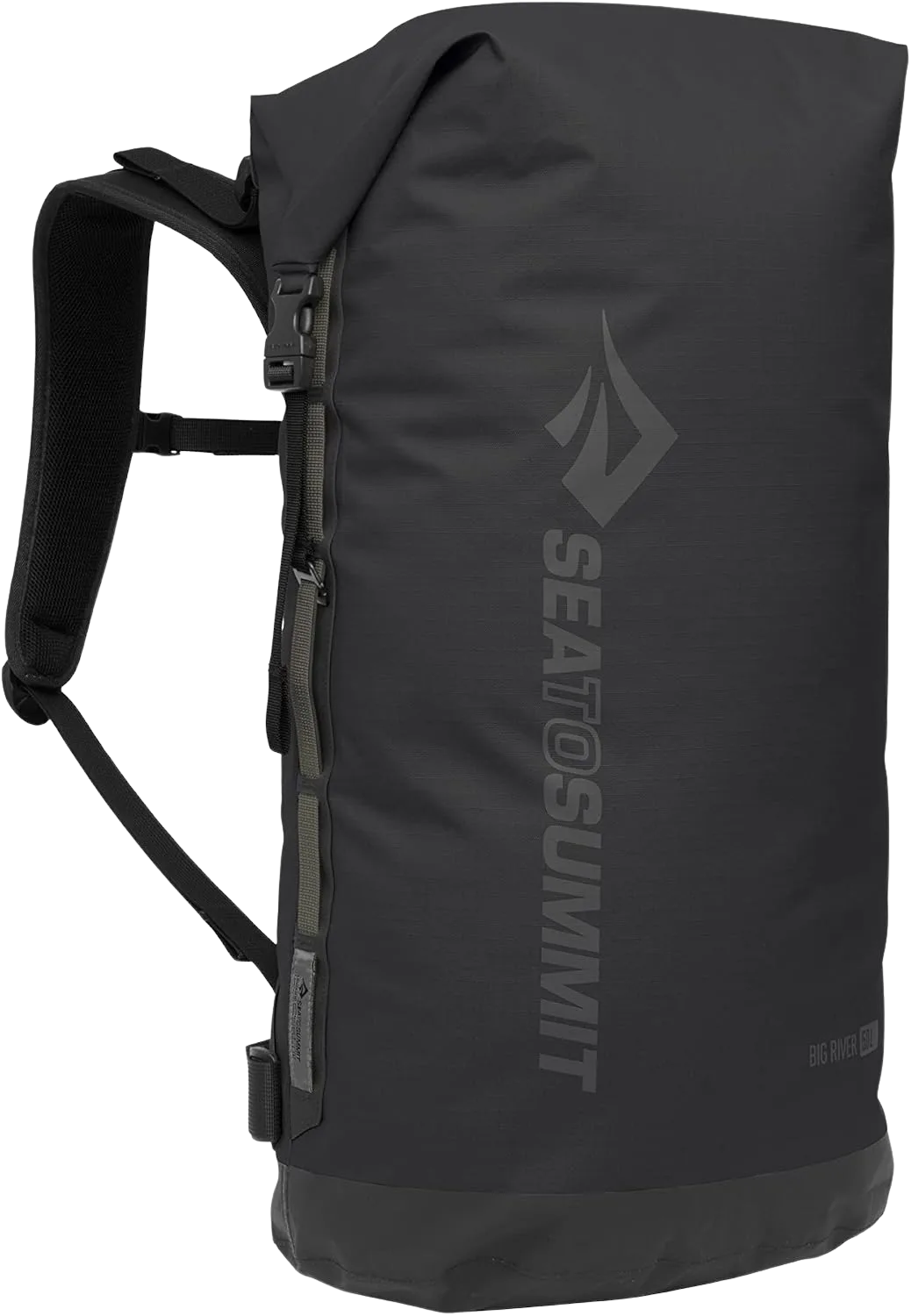 Sea to Summit Big River 50L backpack-style dry bag with hip belt for portages