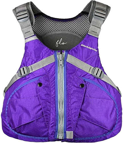 Stohlquist Flo women's Type III rafting PFD with shortened torso and contoured chest cups