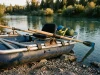 Oarlocks, Towers & Oar Rights That Actually Fit A rigged raft oar frame with bronze oarlocks and aluminum towers at a river put-in