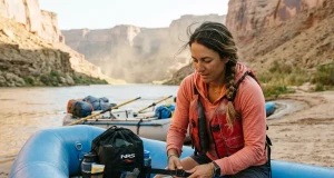 Thwart Bag or Under-Seat Storage? What Goes Where Thwart bag cam-strapped to a paddle raft thwart at a desert put-in, quick-reach gear stowed